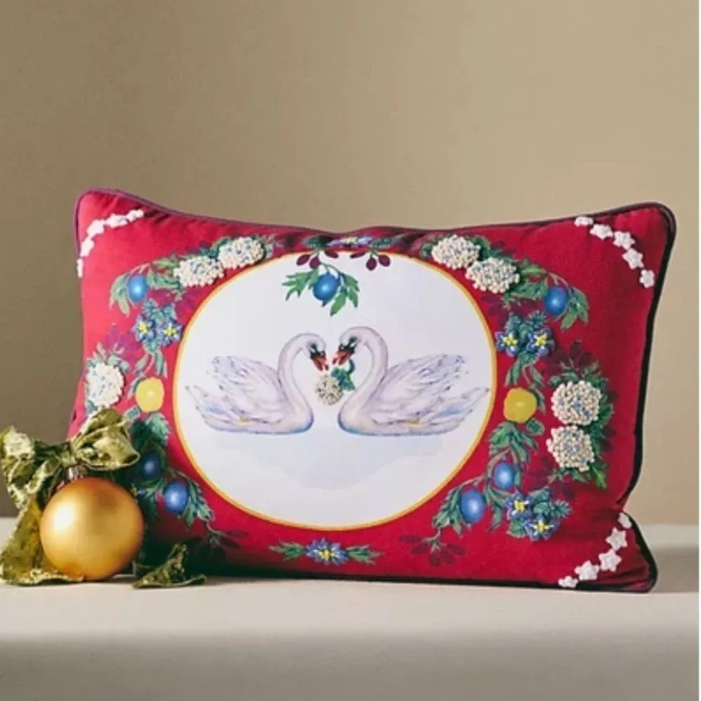 - Anthropologie Lou Rota 12 days swan pillow new without